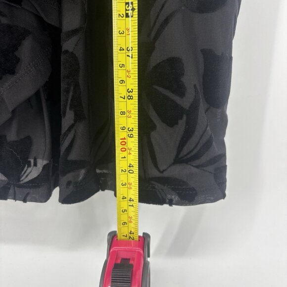 Calvin Klein Womens Black Velvet Mini Burnout Sheath Dress Size 12 Floral - Picture 11 of 12